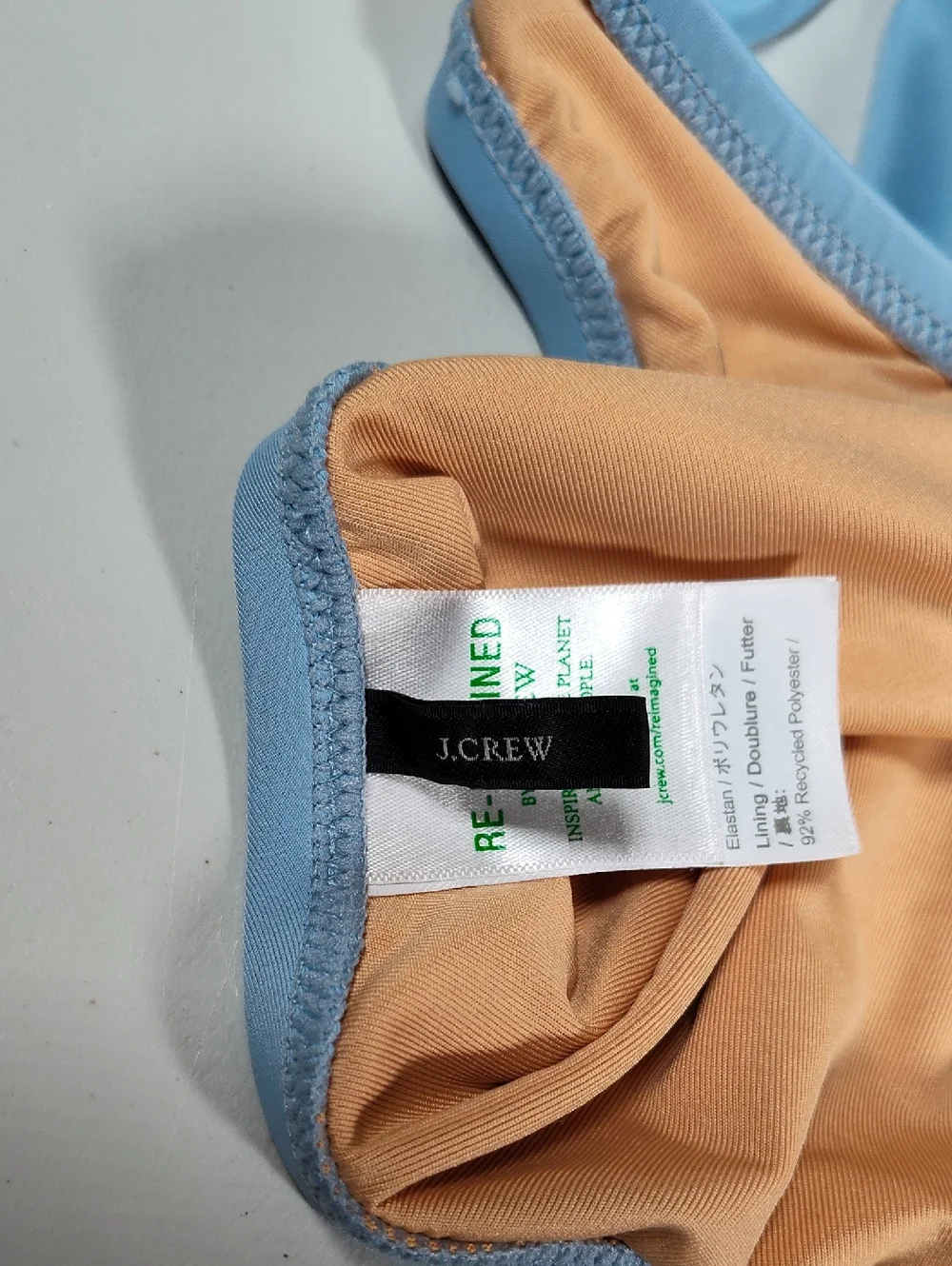 J. Crew Bow one-shoulder one-piece swimsuit light blue mist 12 - Picture 10 of 15